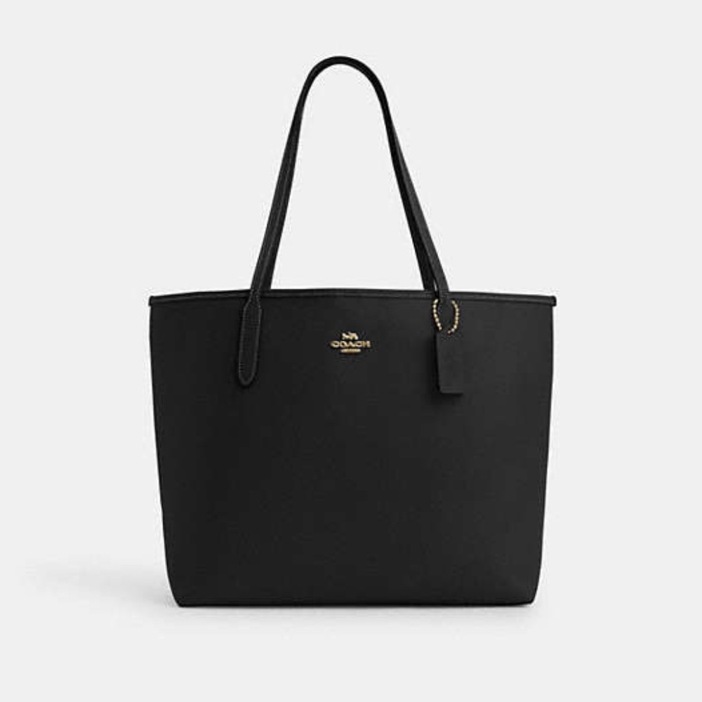 Coach City Tote Bag Black Leather new